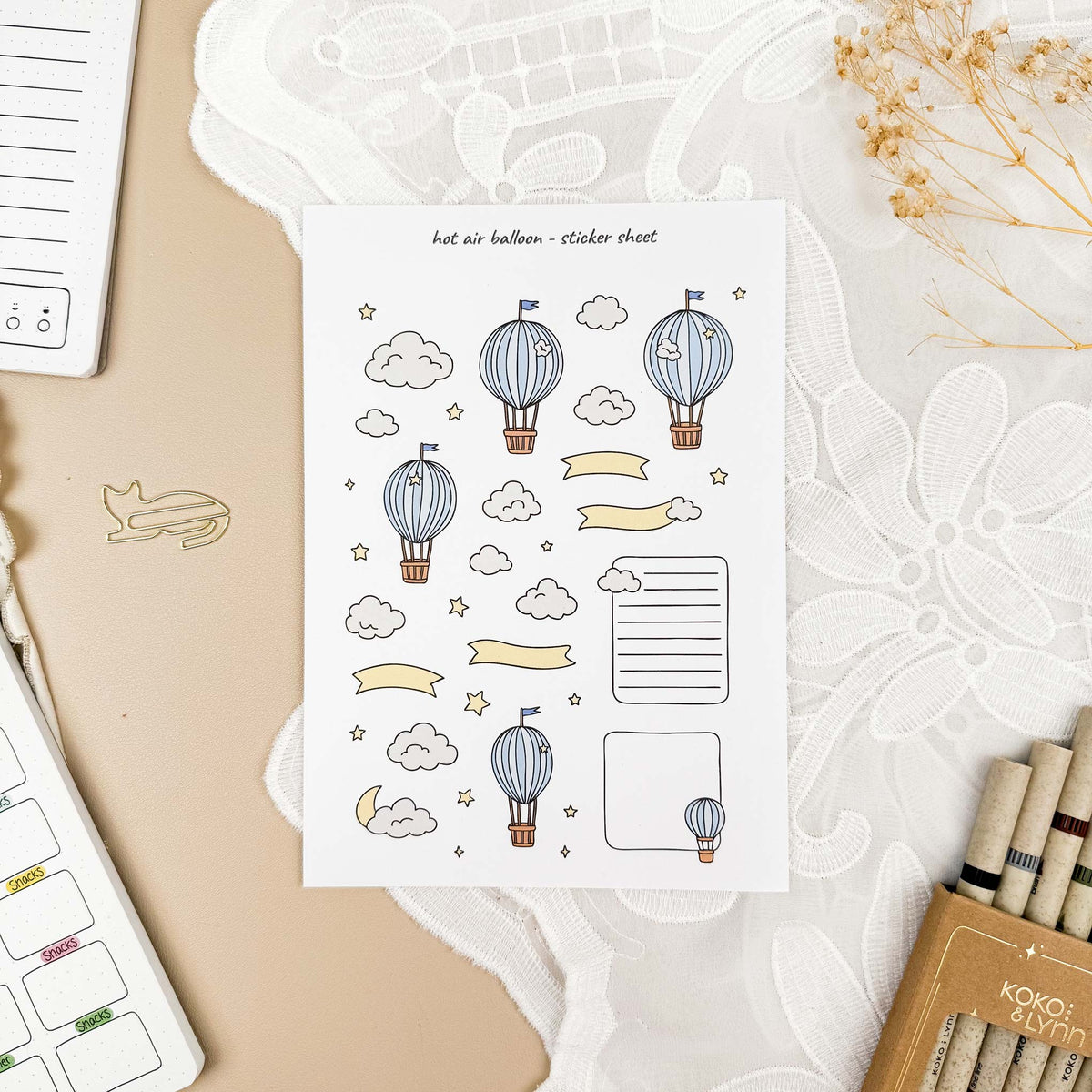 All 12 hand-drawn sticker sheets