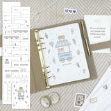 July - Ice cream theme - Monthly Planner Undated - 16 hand-drawn pages