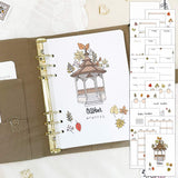 October - Autumn theme - Monthly Planner Undated - 16 hand-drawn pages