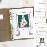 December - Cozy home theme - Monthly Planner Undated - 16 hand-drawn pages
