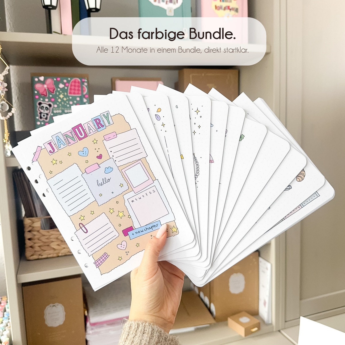 Ring Binder Insert Bundle – All 12 Months · 2026/27 Collection · Undated · 192 Hand-Drawn Pages