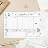 Weekly Planner Pad - A4 - Knitting - 100% recycled paper - 50 pages