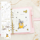August - Honeybees theme - Monthly Journal Insert Undated - 16 hand-drawn pages