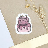 Hand-drawn sticker - Birthday cake - Size M