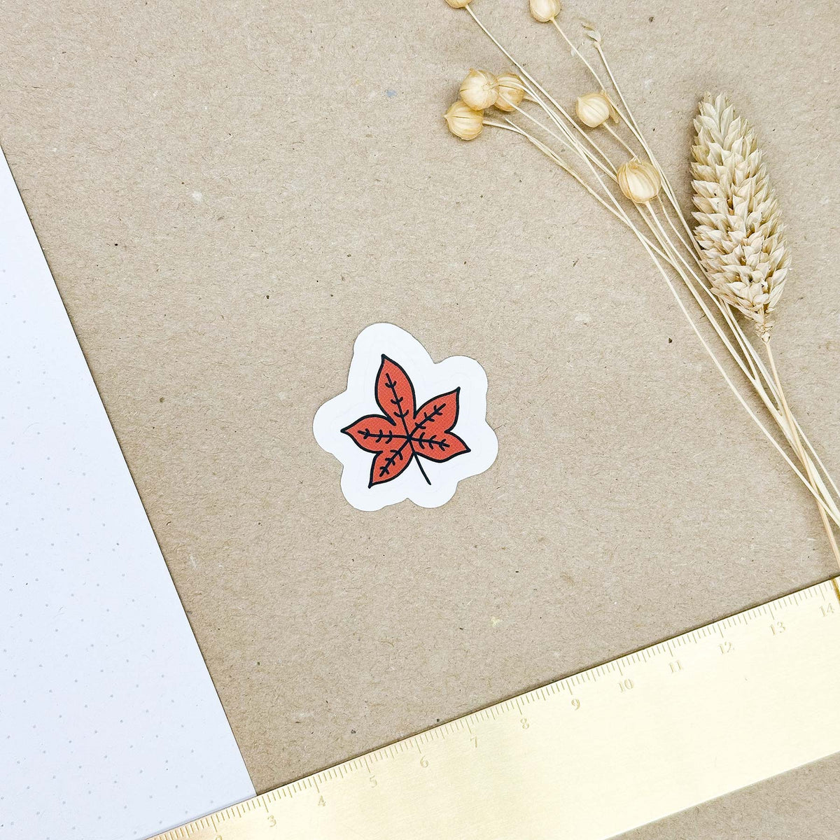 Hand-drawn sticker - Leaf 2 - Size S