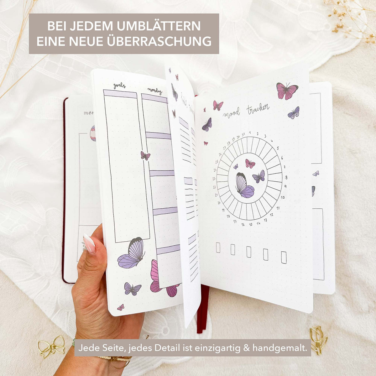 Hand-drawn journal - Undated planner - Bordeaux