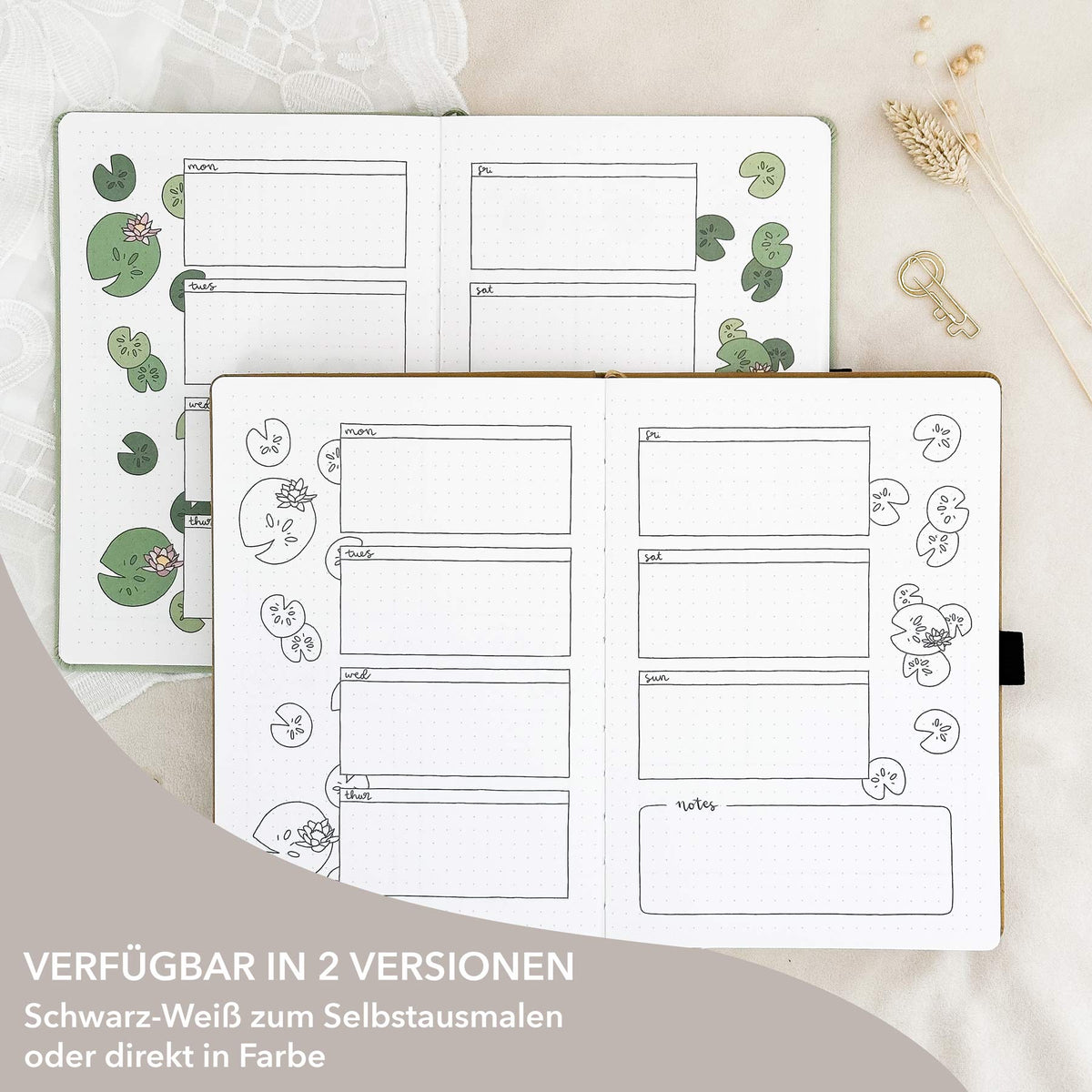 Hand-drawn planner - Undated - 100% recycled paper - Soft Lilac