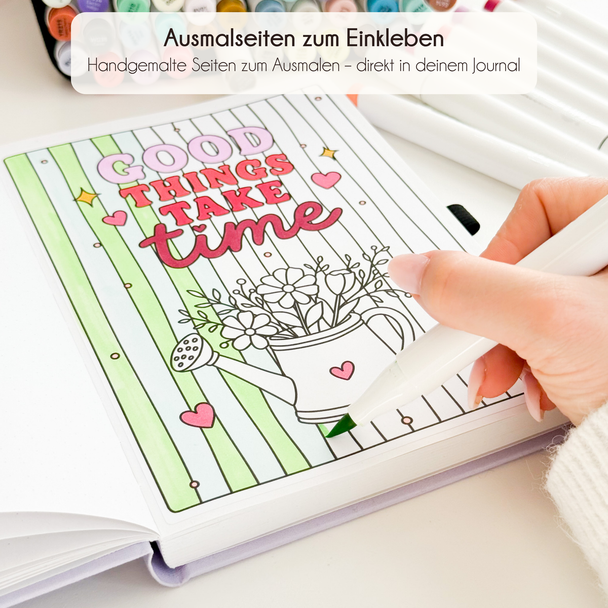 Ausmalseite zum Einkleben – Bilderwand