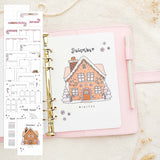 December - Gingerbread theme - Monthly Journal Insert Undated - 16 hand-drawn pages