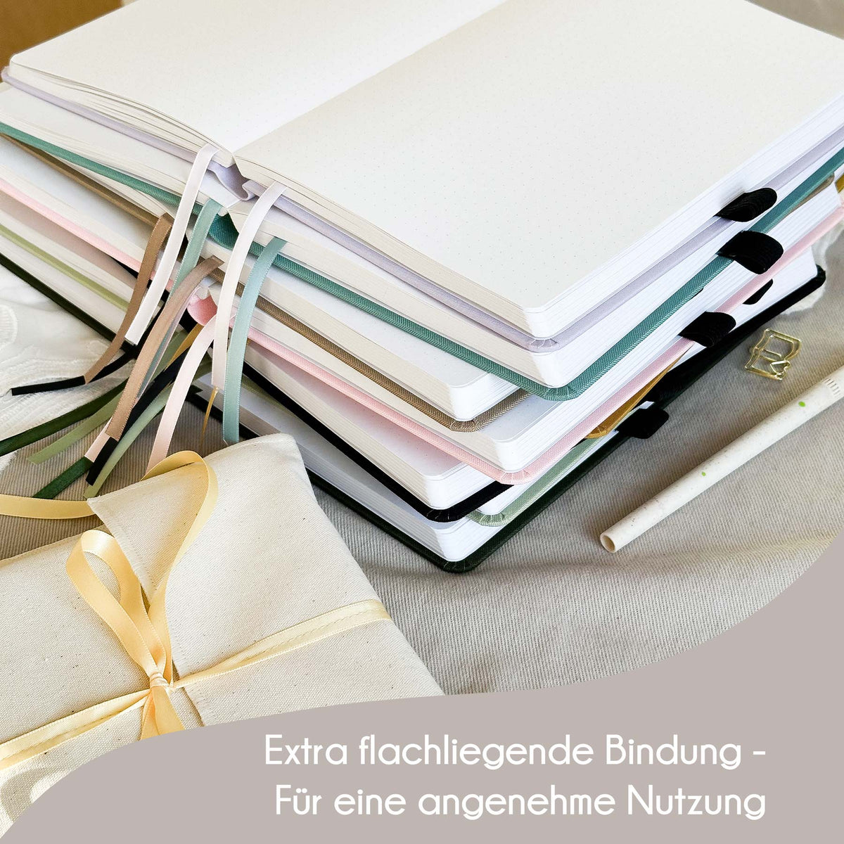 Dotted notebook - 176 pages - 100% recycled paper - Olive
