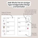 Hand-drawn planner - Undated - 100% recycled paper - Soft Lilac