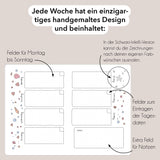 SPECIAL VERSION - Hand-drawn planner - Undated - 100% recycled paper - Black vegan leather