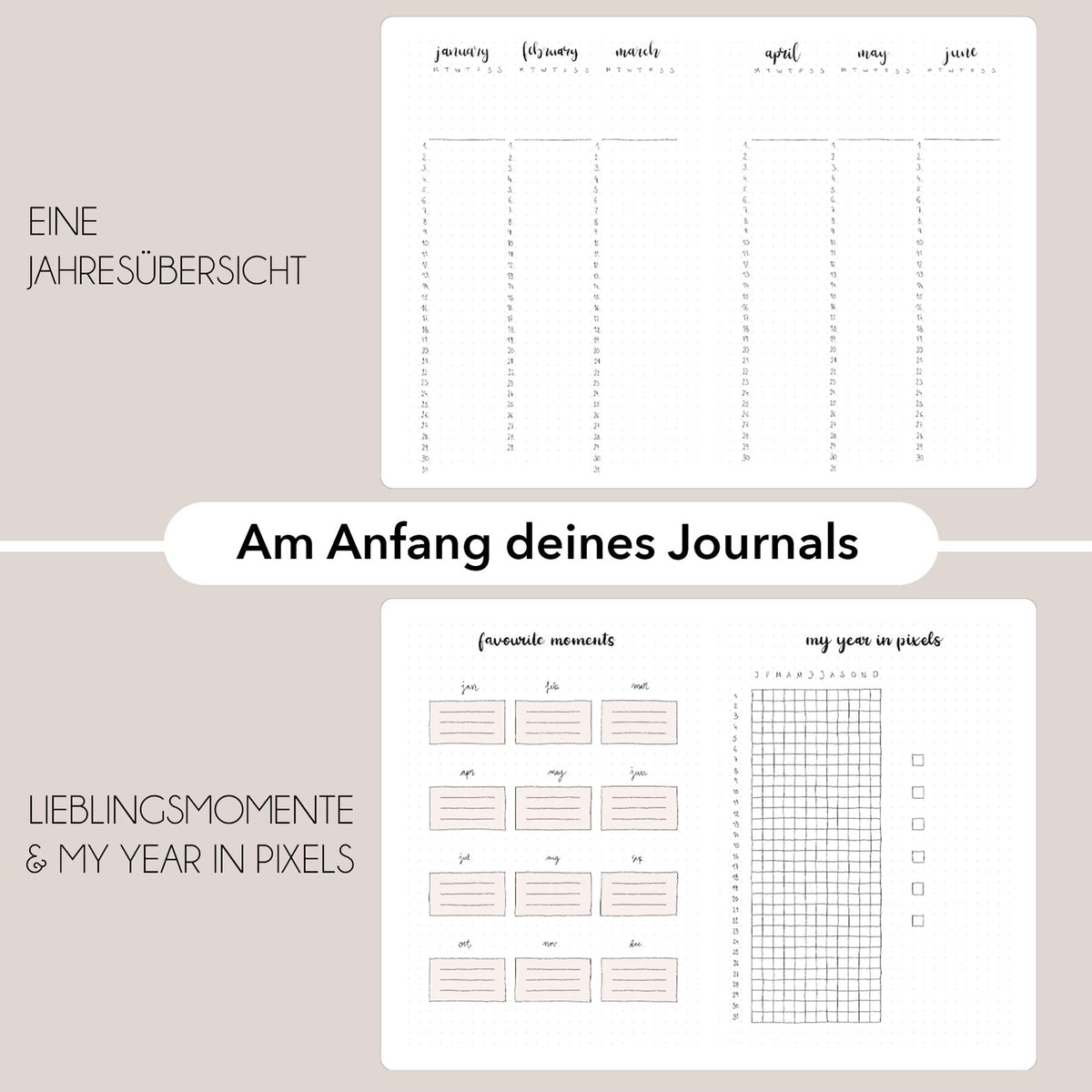 Hand-drawn journal - Undated planner - Bordeaux