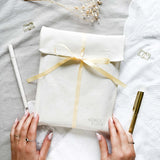 Gift pouch - A5 - Made of cotton with a satin ribbon