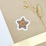 Hand-drawn sticker - Gingerbread star - Size M