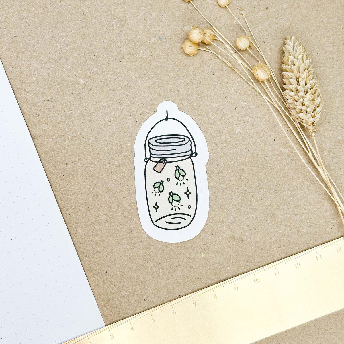 Hand-drawn sticker - Fireflies - Size M