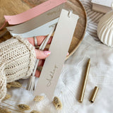 Personalized bookmark - Vegan leather - Gray