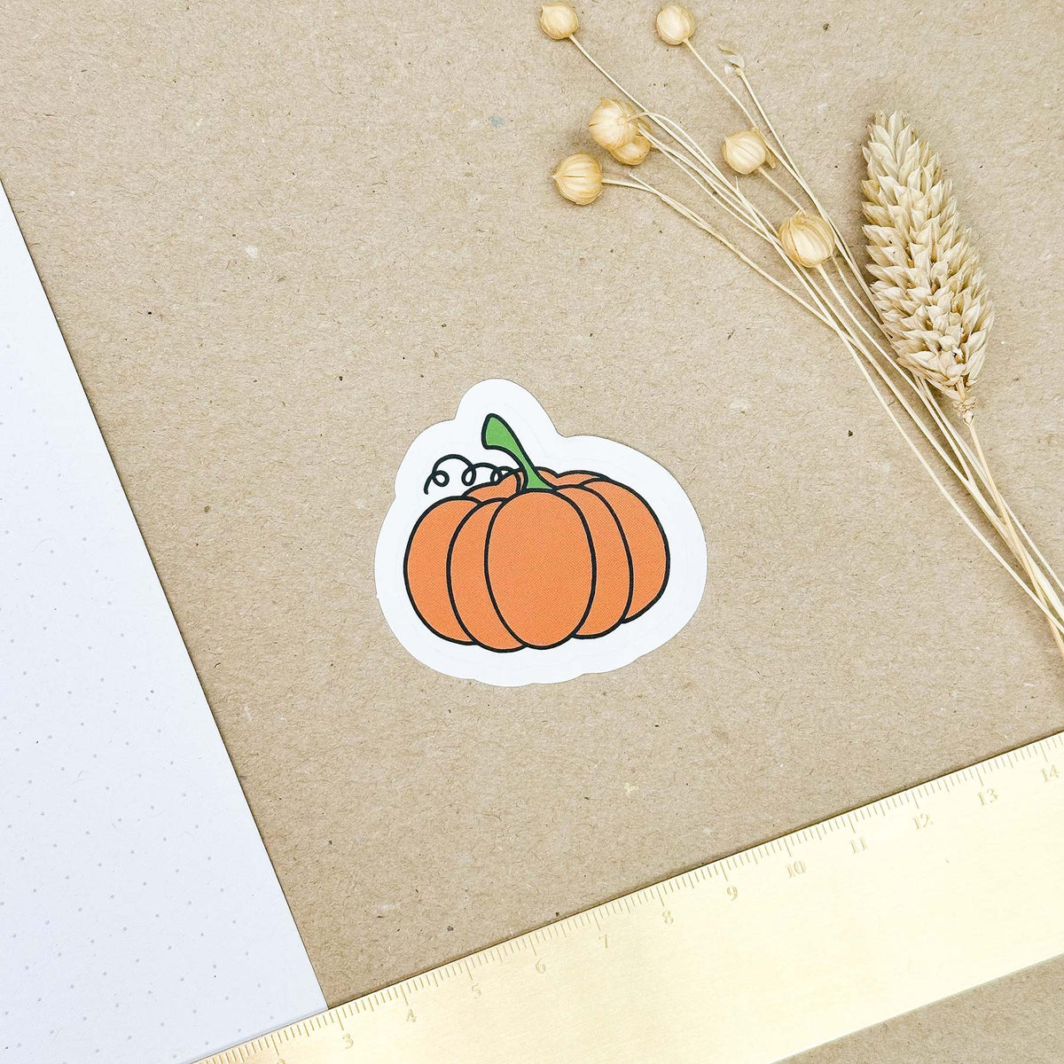 Hand-drawn sticker - Pumpkin - Size M