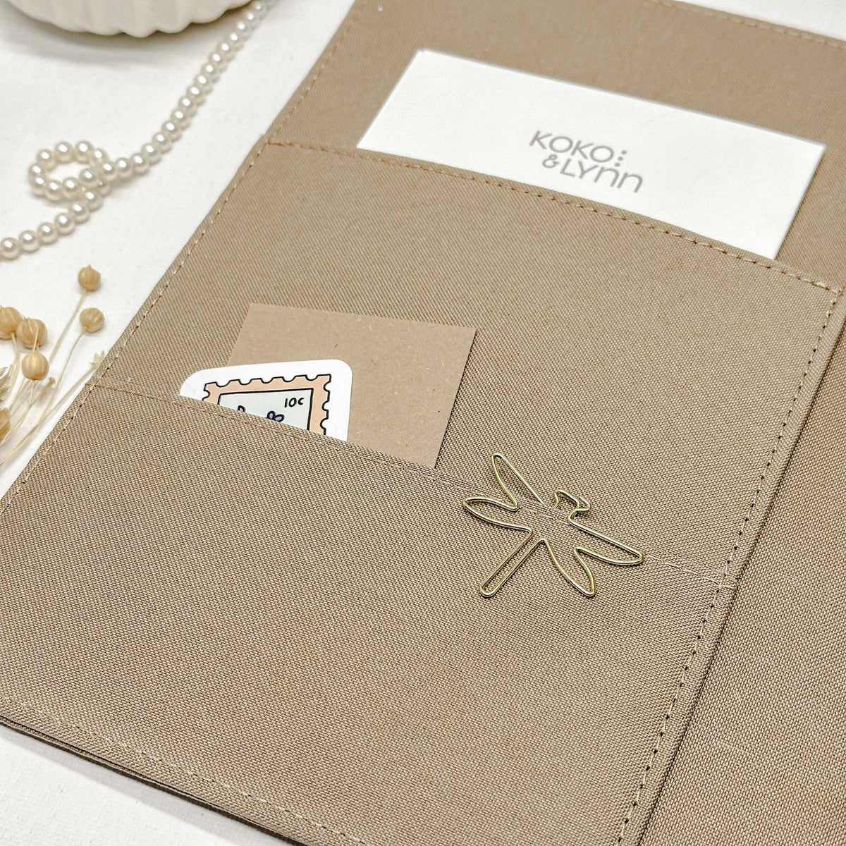 Dragonfly paper clips - Gold - 5 pieces