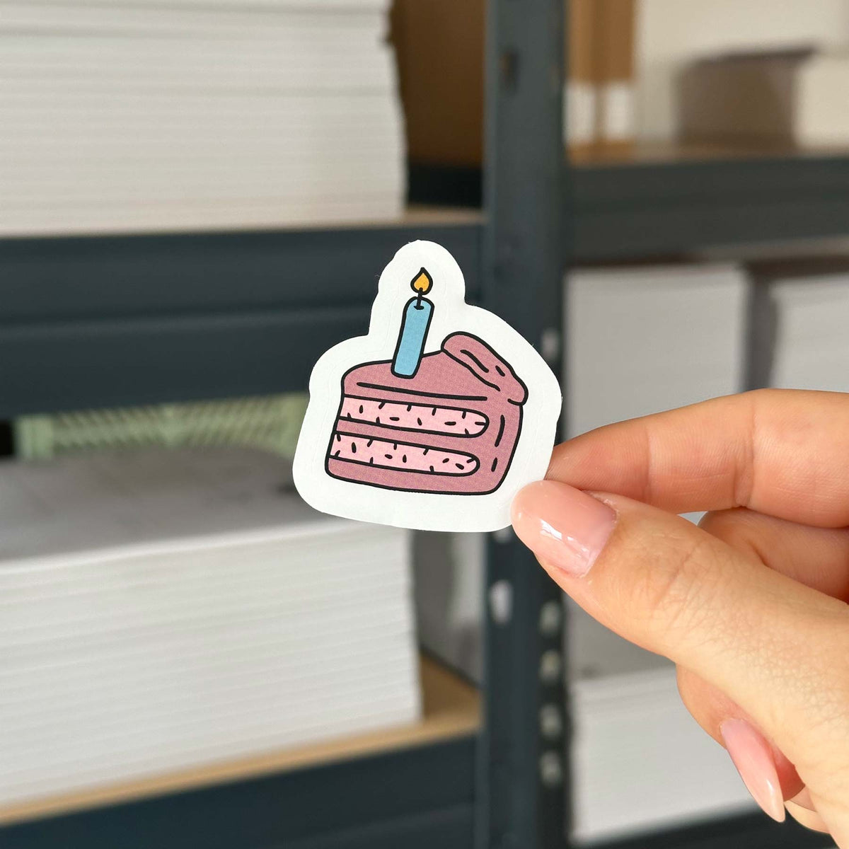 Hand-drawn sticker - Piece of cake - Size M