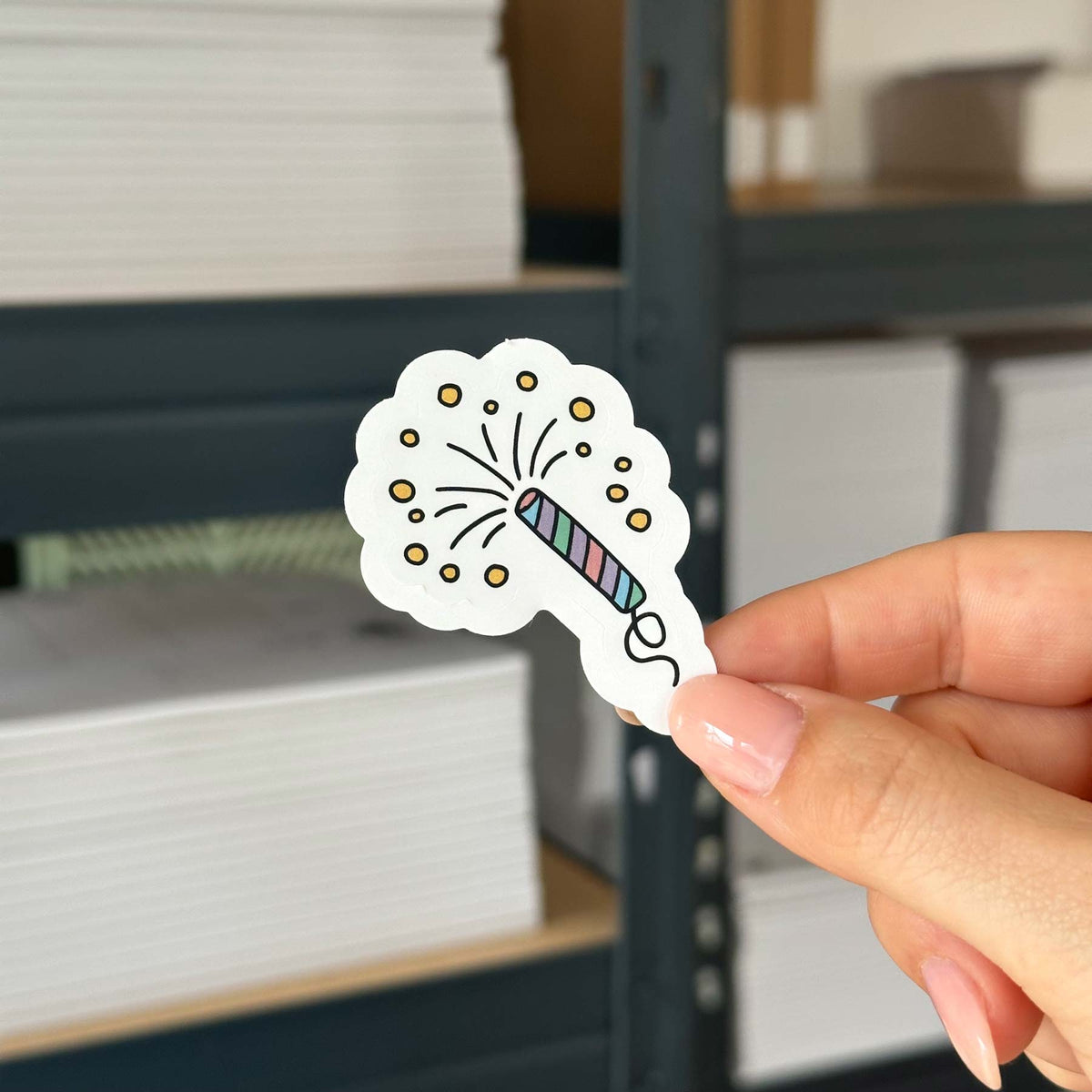 Hand-drawn sticker - Firework - Size M
