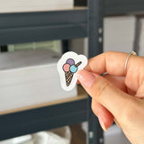 Hand-drawn sticker - 3 scoop ice cream - Size S