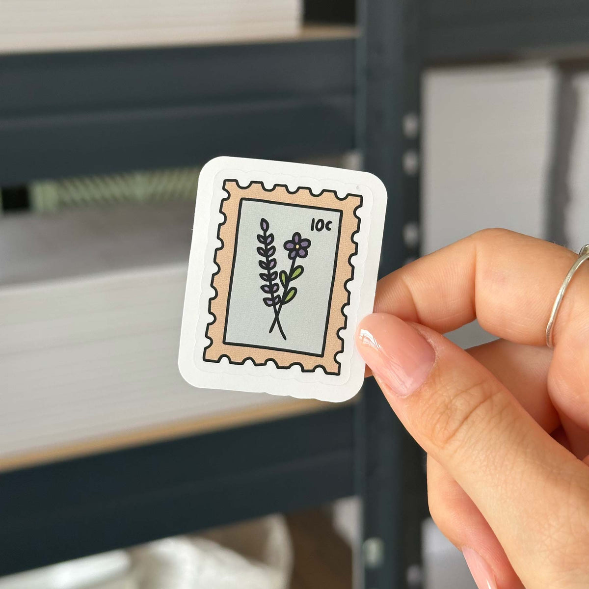 Hand-drawn sticker - Lavender stamp - Size M