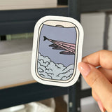 Hand-drawn sticker - Airplane window - Size L
