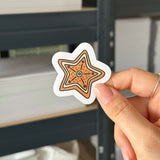 Hand-drawn sticker - Gingerbread star - Size M