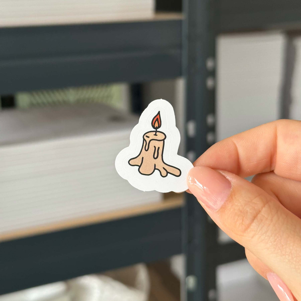 Hand-drawn sticker - Candle - Size S