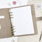 24 lined pages - Binder insert pack - 12 sheets (24 pages)