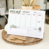 Weekly Planner Pad - A4 - Plants - 100% recycled paper - 50 pages