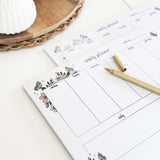 Weekly Planner Pad - A4 - Butterflies - 100% recycled paper - 50 pages