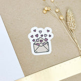 Hand-drawn sticker - Letter with hearts - Size M