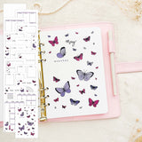 May - Butterflies theme - Monthly Journal Insert Undated - 16 hand-drawn pages