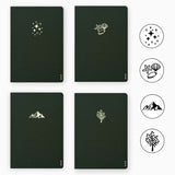 Gepunktetes Notizbuch - 176 Seiten - 100% Recyclingpapier - Schwarz