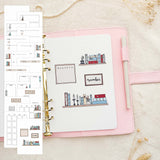 November - Books theme - Monthly Journal Insert Undated - 16 hand-drawn pages