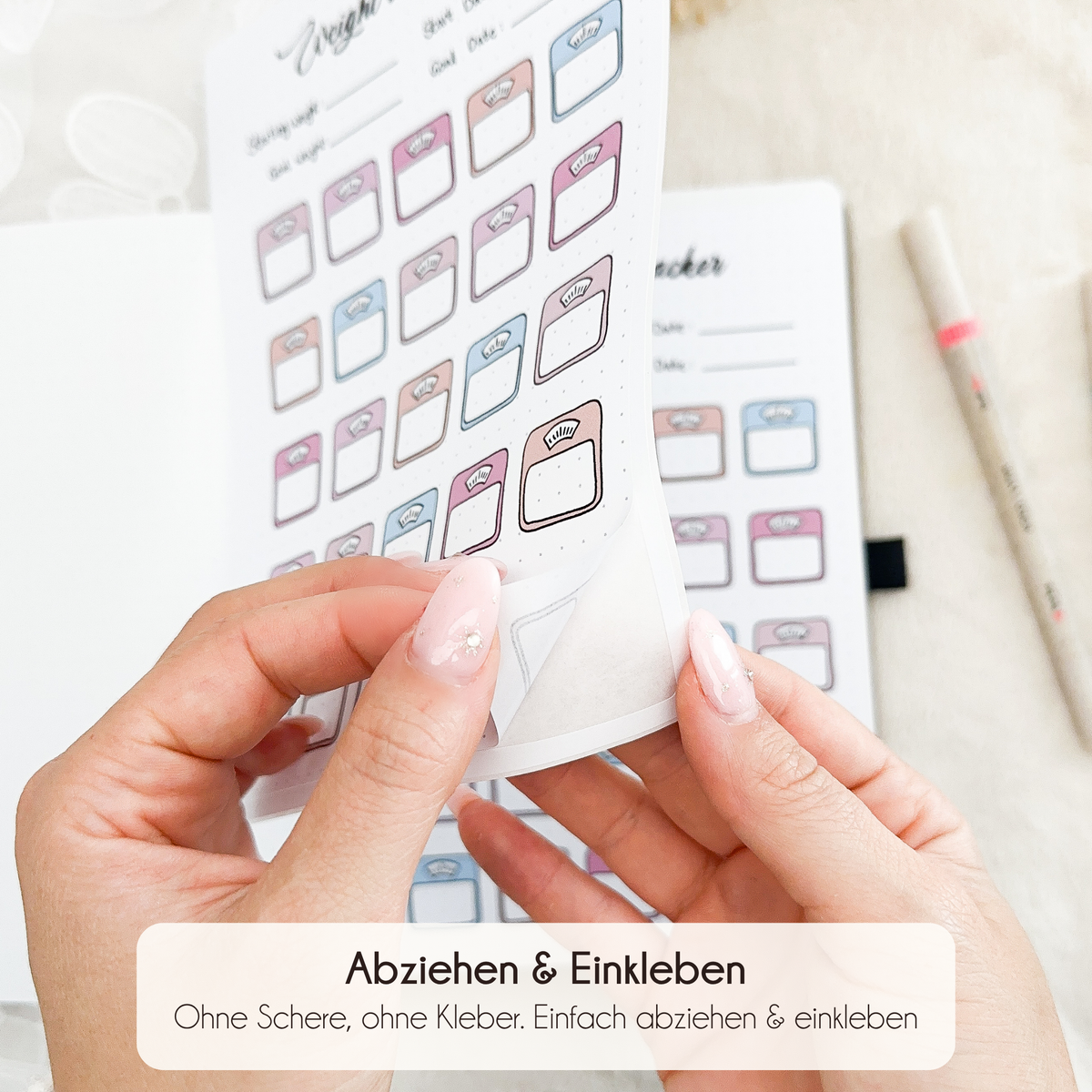 Monatsrückblick zum Einkleben - Set für 12 Monate