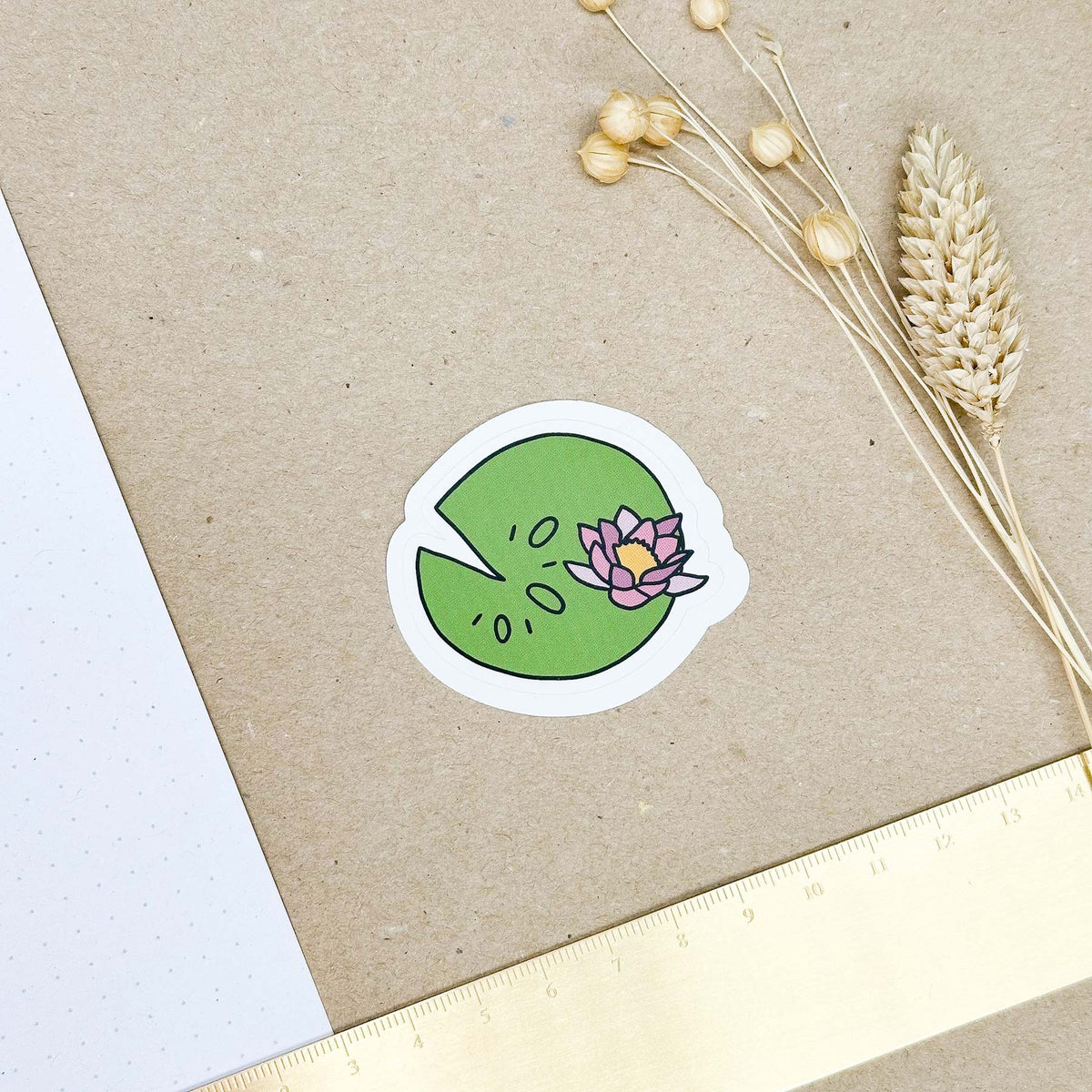 Hand-drawn sticker - Water lily - Size M