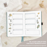 Hand-drawn planner - Undated - 100% recycled paper - Teal