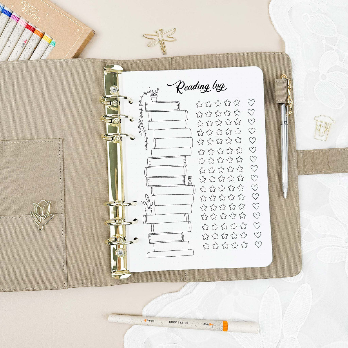 The NEW Reading Log - Binder Insert - Single Tracker Page