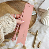 Personalized bookmark - Vegan leather - Vintage Rose