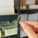 Musical note paper clips - Gold - 5 pieces