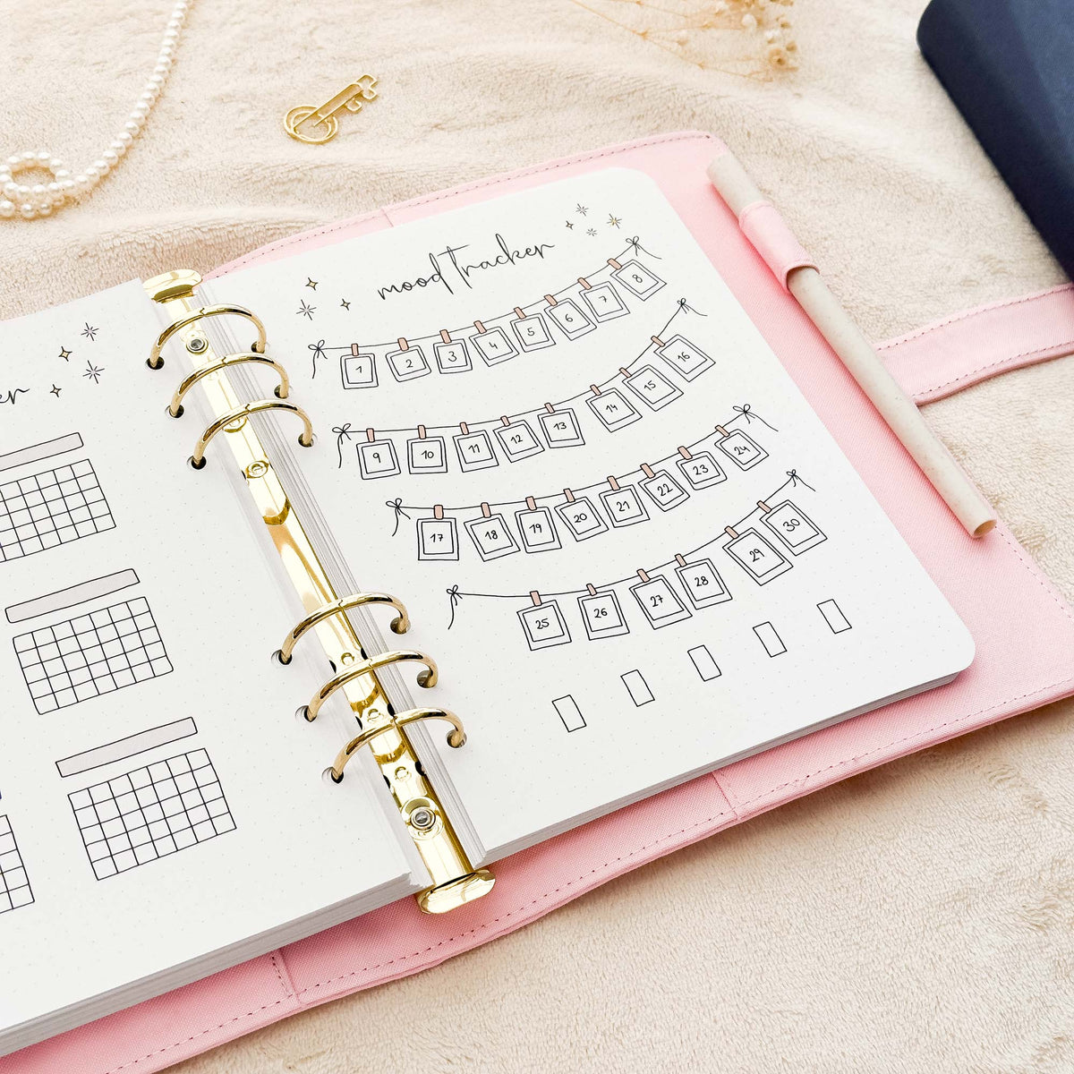 September - Instant Camera theme - Monthly Journal Insert Undated - 16 hand-drawn pages