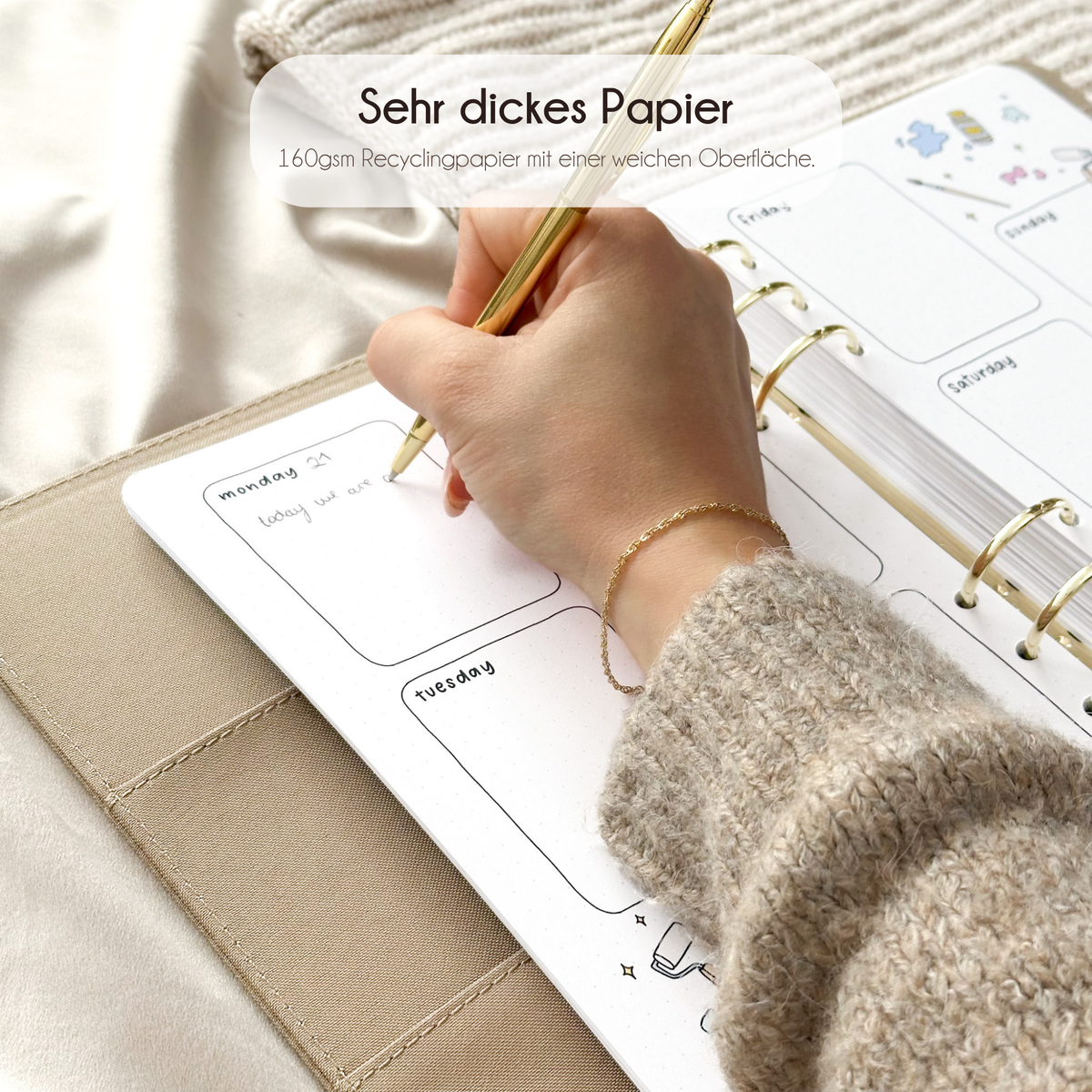 November Ringbuch-Einlage – Backen-Design · Undatiert · 16 handgemalte Seiten