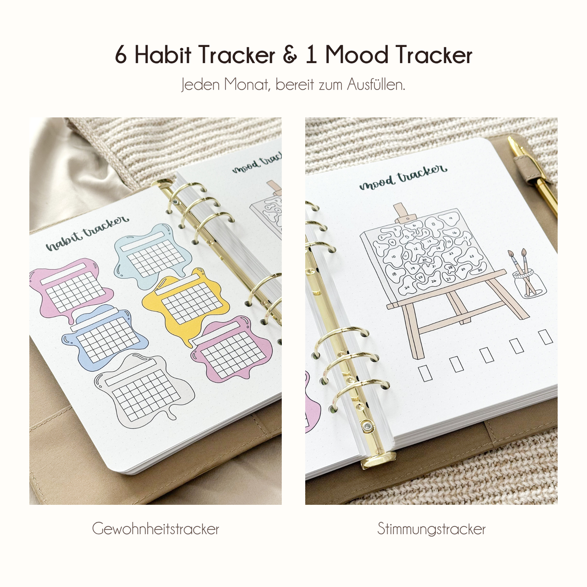 November Ringbuch-Einlage – Backen-Design · Undatiert · 16 handgemalte Seiten