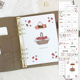 May - Strawberries theme - Monthly Planner Undated - 16 hand-drawn pages