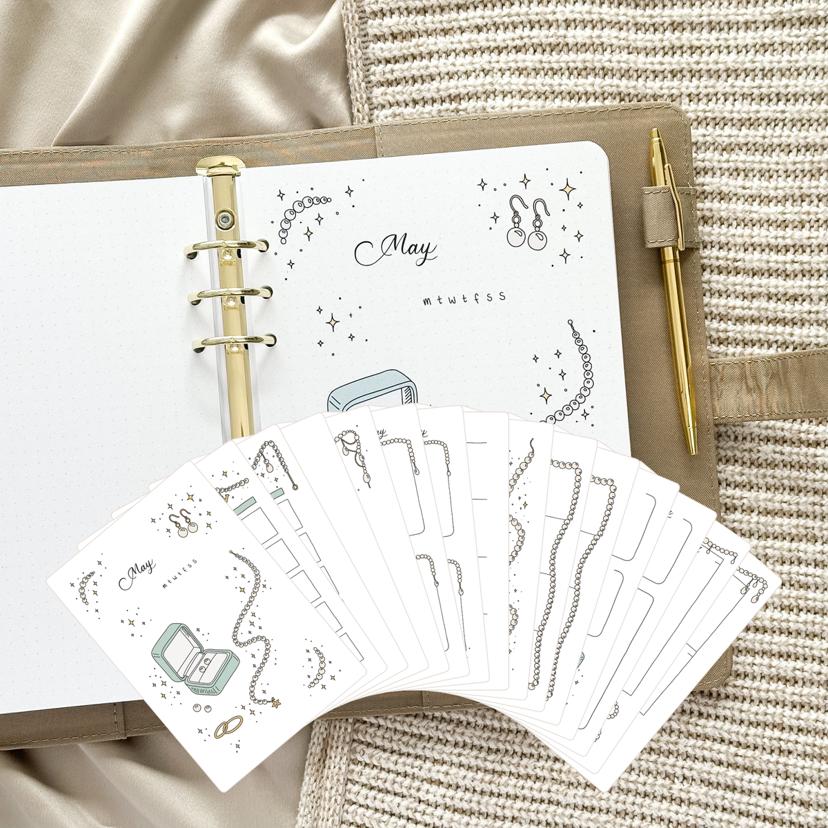 May Ring Binder Insert – Jewelry Design · Undated · 16 Hand-Drawn Pages