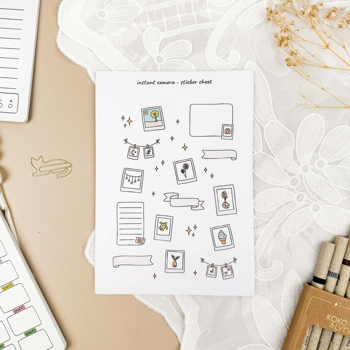 All 12 hand-drawn sticker sheets