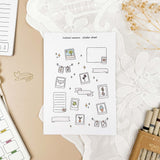 Hand-drawn sticker sheet - Instant camera